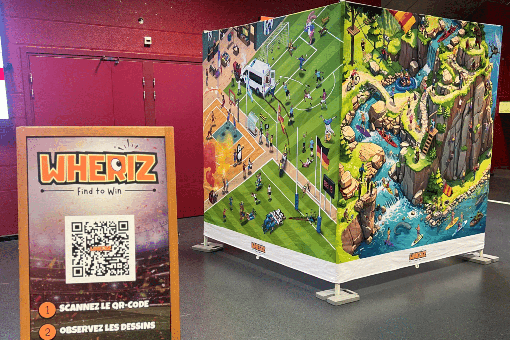 Jeu Wheriz dans un hall d'accueil