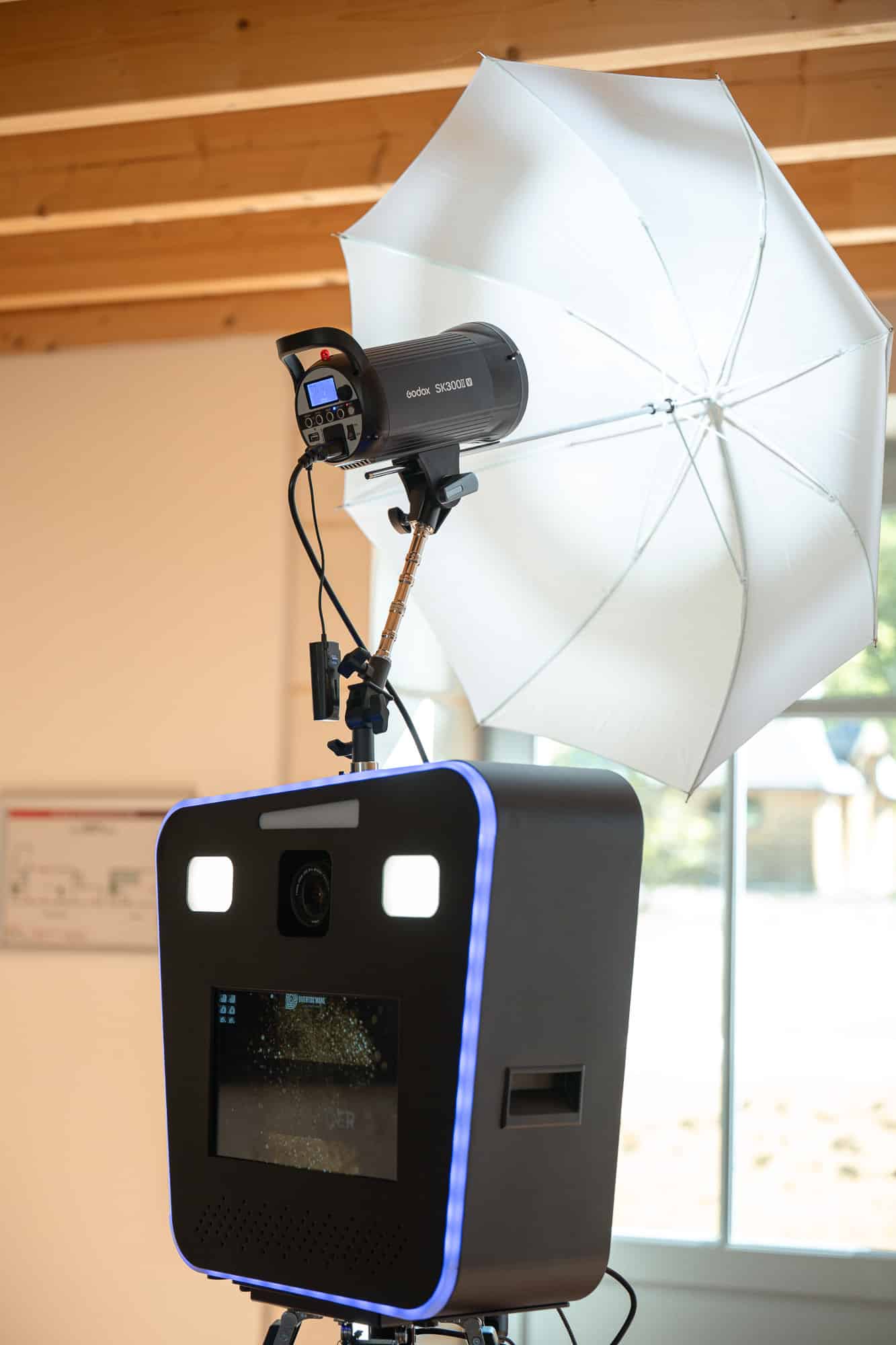Écran tactile du photobooth avec interface intuitive
